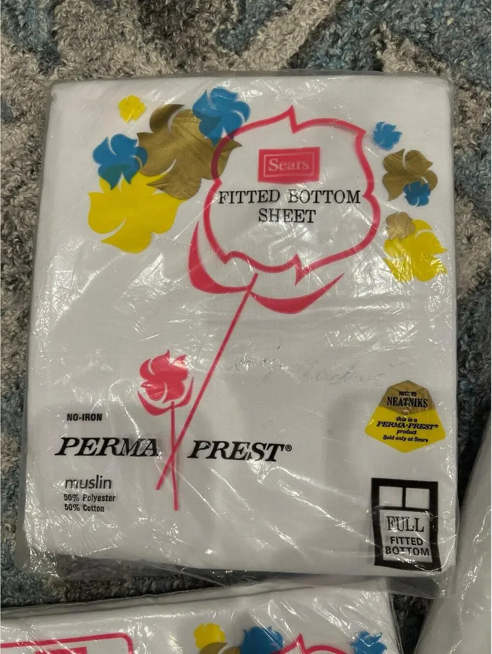 Vintage three-piece Sears Roebucks, and Company full sheet set